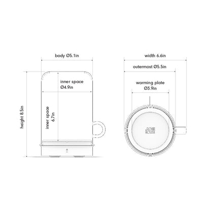 Dimensional size schematic of Goldie by Sourhouse in imperial units